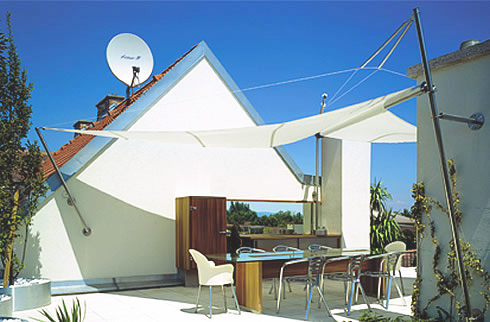 exterior design exterieur designer terrace furniture with sunsquare sunsail from product designer f maurer
