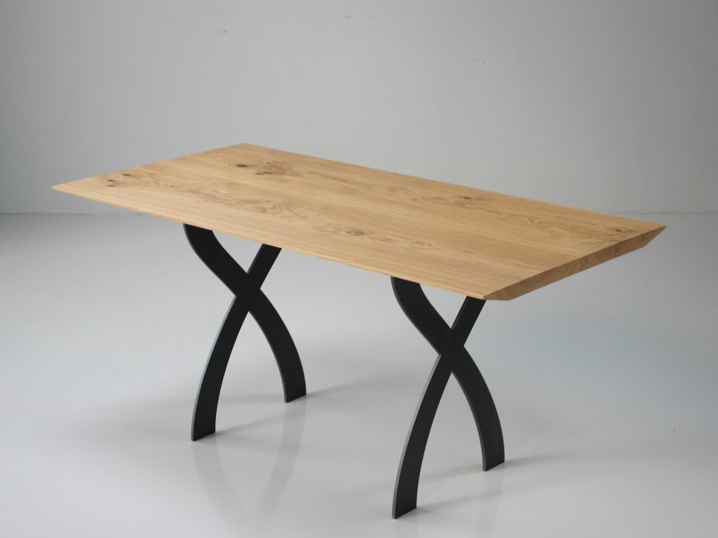 furniture design design furniture dining table two-trunk oak slanted edge designer furniture frame laser x designgalerie by f maurer
