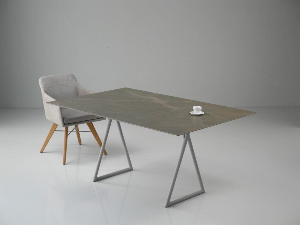 furniture design dining table ceramic top designer furniture design galerie frame steel gray ec ø30 by f maurer 3