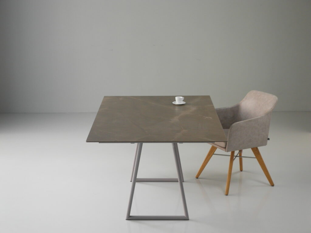 furniture design esstisch keramiplatte designermoebel designgalerie gestell stahl grau e c ø30 by f maurer 4
