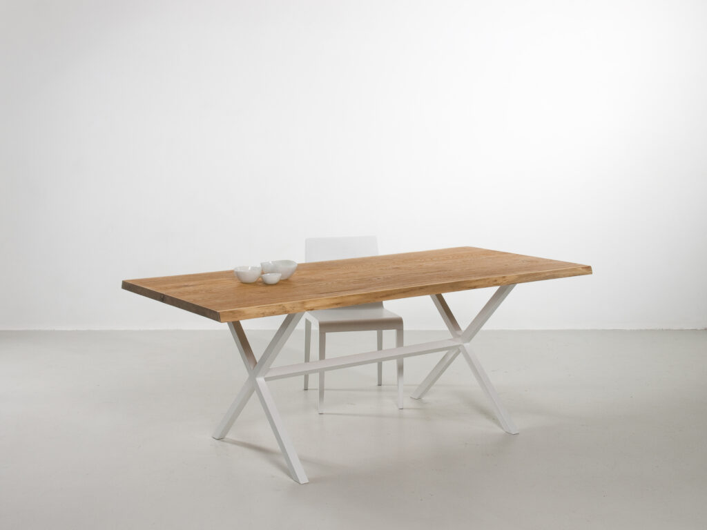furniture design dining table multi-tree masiv wood oak natural edge designer furniture with frame xx 4x4 design by f maurer 2