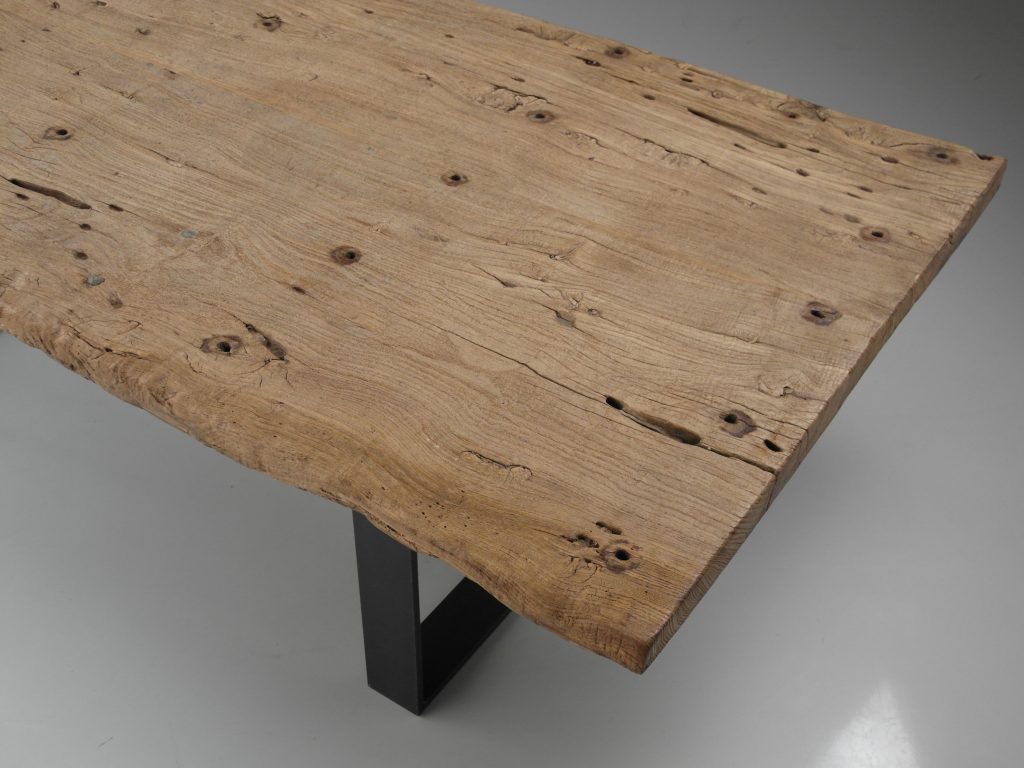 furniture design dining table reclaimed wood solid wood elm masterpiece detail skids frame 2oh1,5x10 design furniture by f maurer