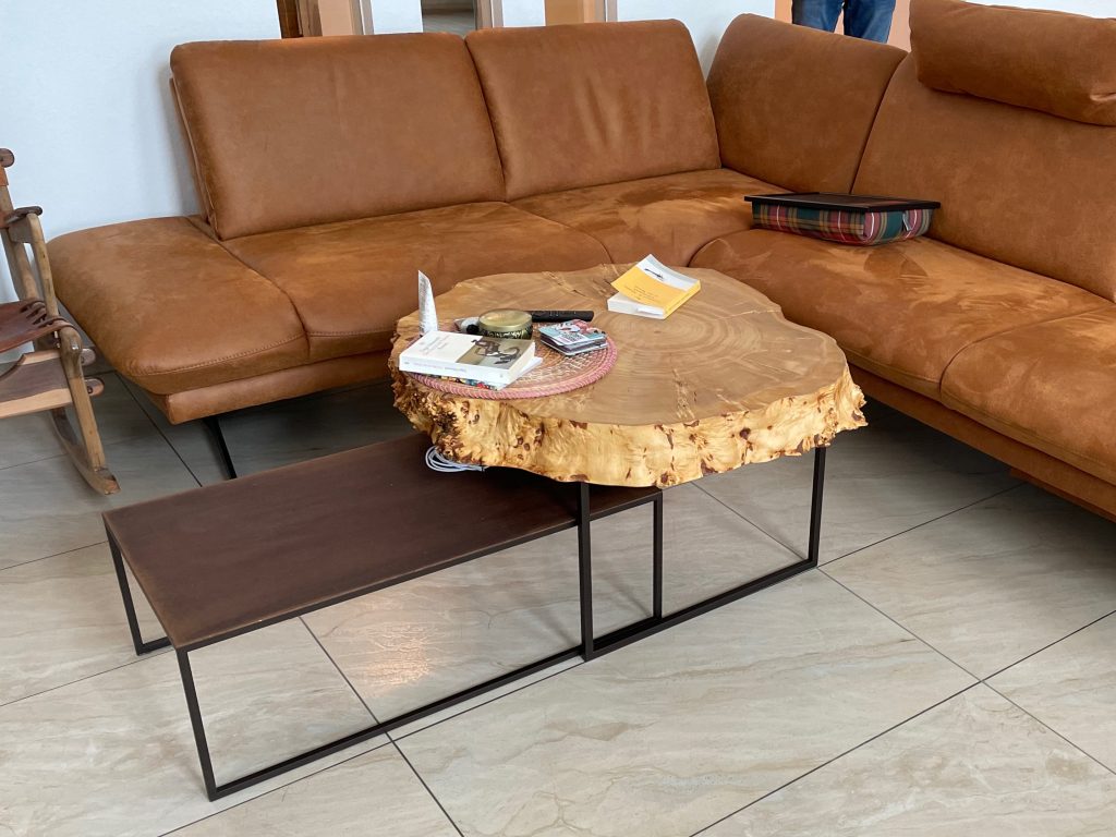 furniture design furniture side table coffee table sofa table trunk wood solid poplar natural edge cube frame designer furniture by f maurer 2