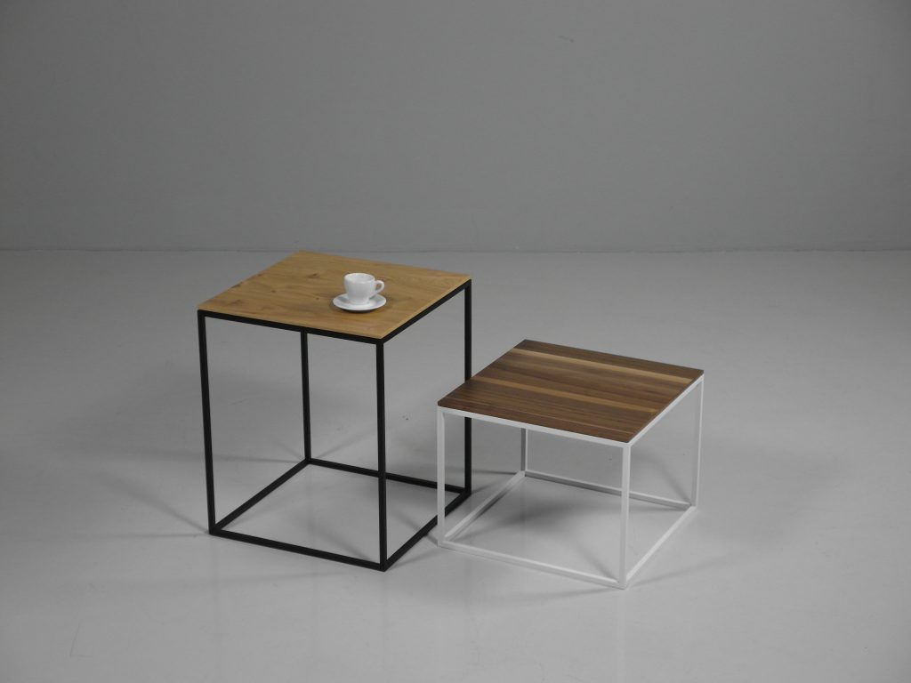 furniture design furniture coffee table sofa table side table wood veneer oak walnut frame cube designer furniture by f maurer 2 2