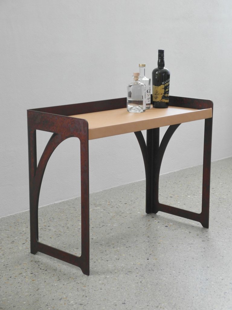 furniture design produkt laser gin whiskey wodka rum bar nahbar designermoebel genuss moebel eisen rost leder designgalerie by f maurer 1
