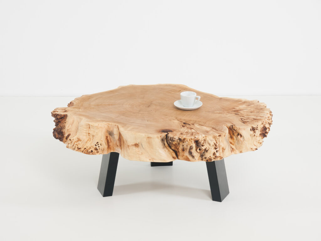 furniture design sofa coffee table wood burl poplar designer furniture with black legs by furniture designer design by f maurer 2