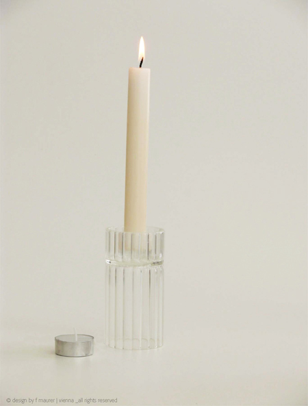 product design tableware vase gift homage to josef hoffmann art nouveau candlestick candleholder tealight josefine with candle